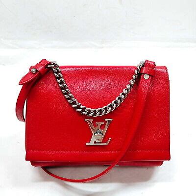 Louis Vuitton LV Hand Bag M51202 Lock Me II BB Red Leather 